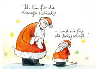 Peter Gaymann Postkarte Weihnachten Zuständigkeiten