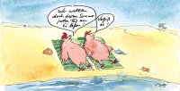 Peter Gaymann Postkarte XXL Jeden Tag ein Ei