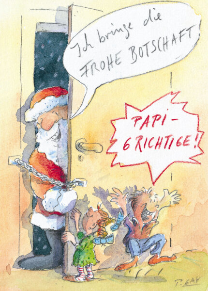 Peter Gaymann Postkarte Weihnachten Frohe Botschaft