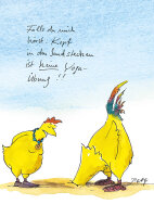 Peter Gaymann Postkarte Kopf in den Sand stecken